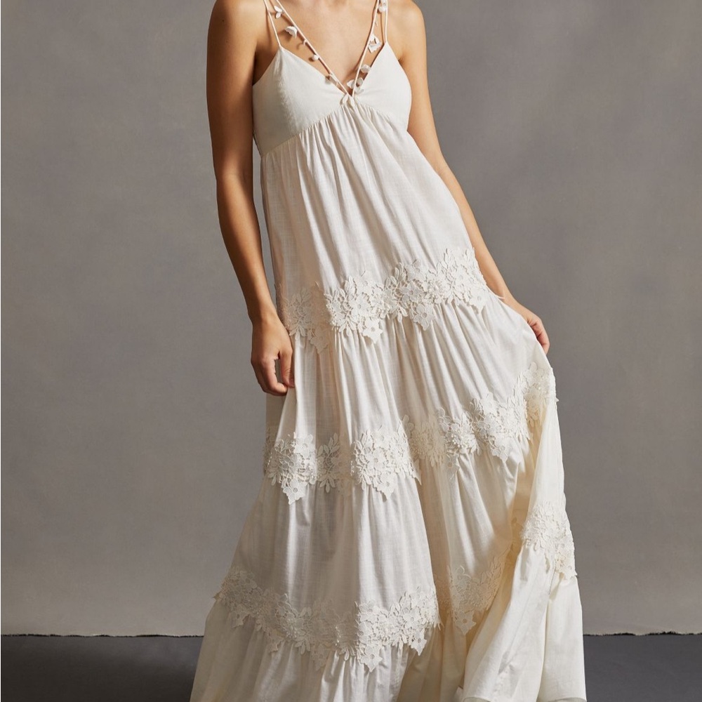 Anthropologie Sachin and Babi Tiered Lace Maxi Dress